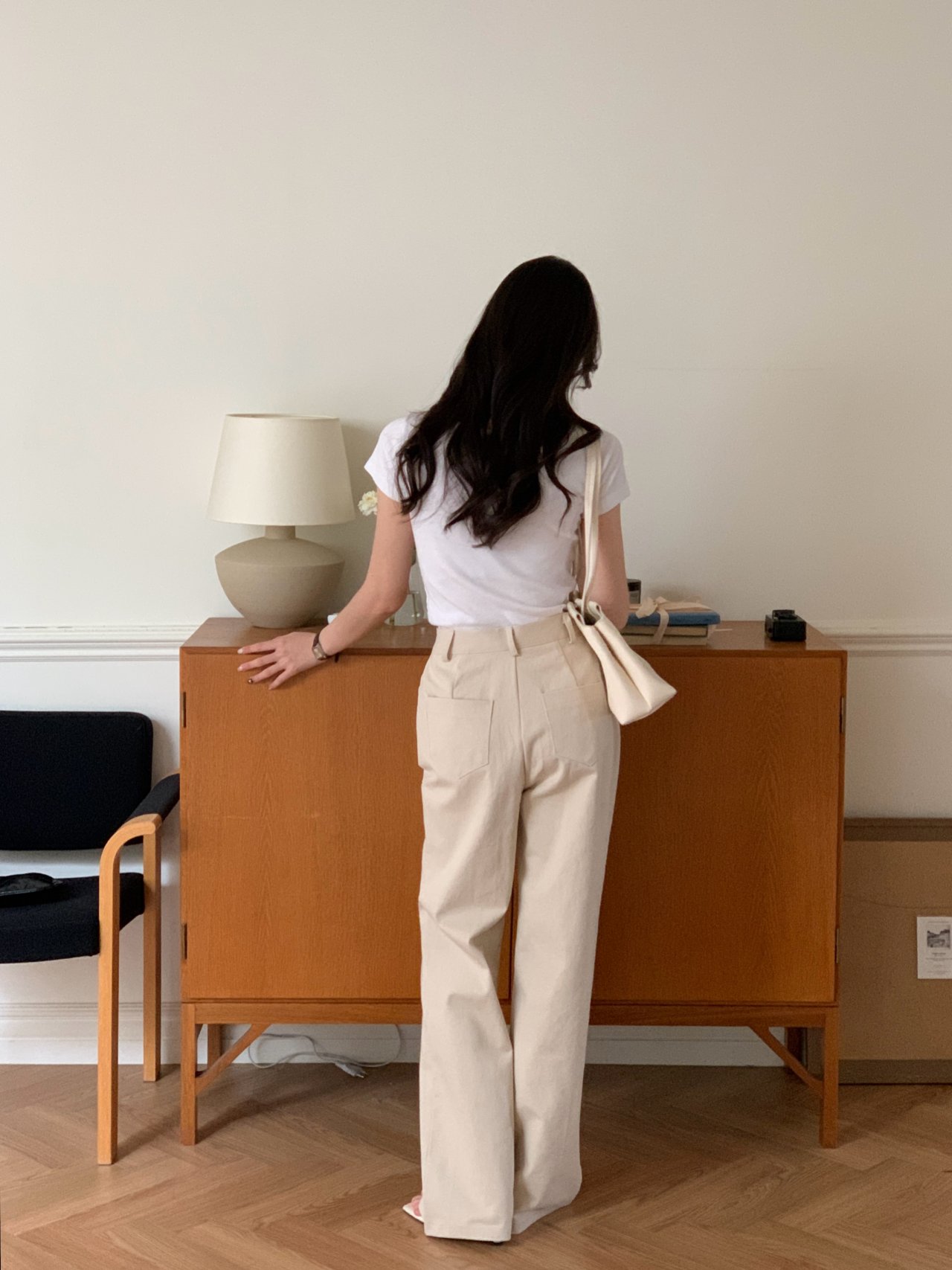 바이오워싱 코튼 일자 팬츠(3 color) 고퀄리티 사계절 화이트 면바지 르솜 상세 이미지 21