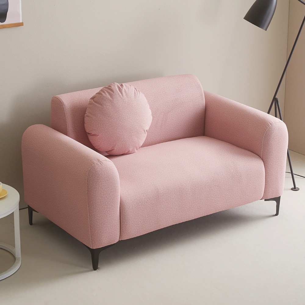 [방문설치] 라임 코모도 아쿠아텍스 패브릭 2인 쇼파 스툴미포함, 핑크