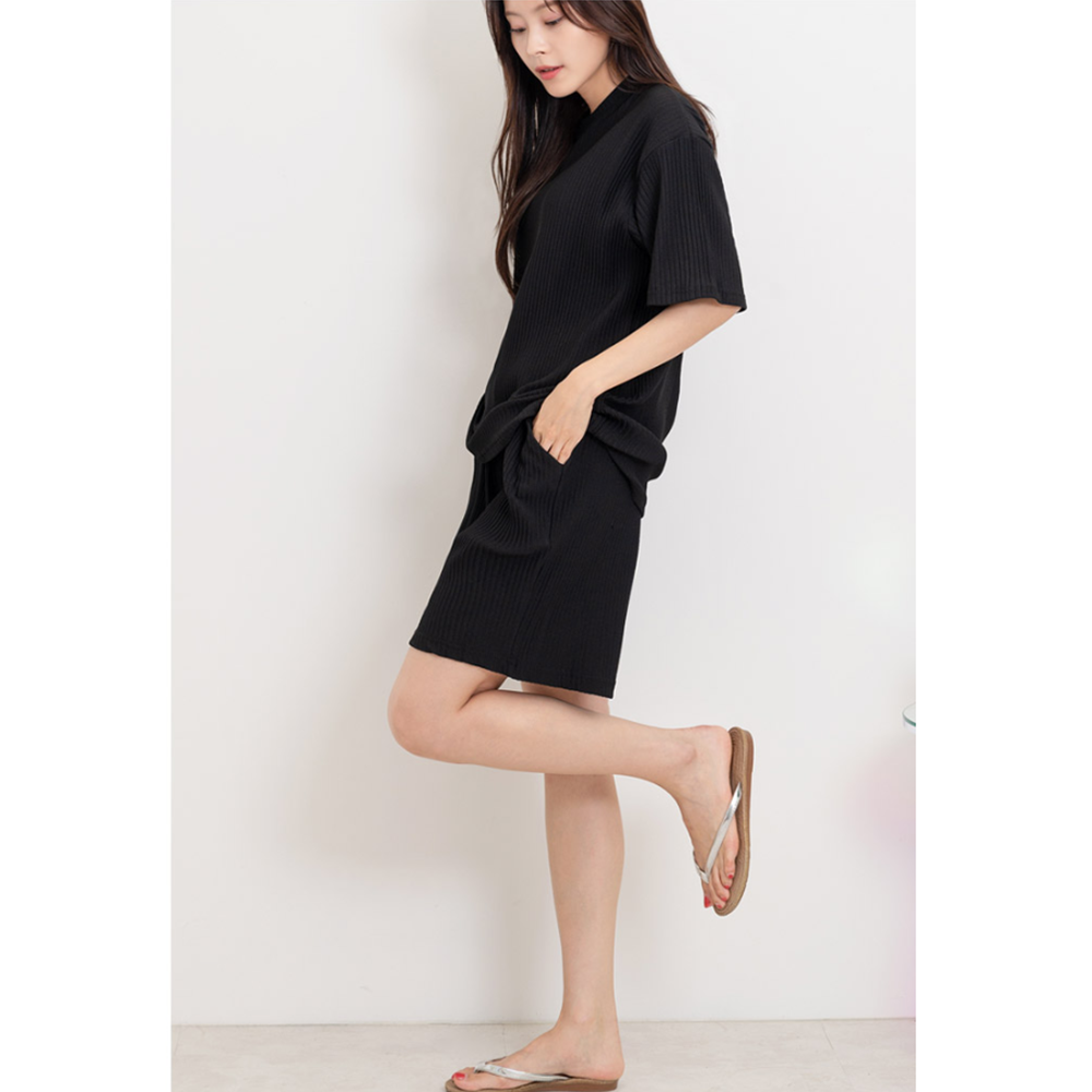 집에서입는반바지 성인실내복 여름 파자마 잠옷 여성플리츠팬츠 - 상세 이미지 5