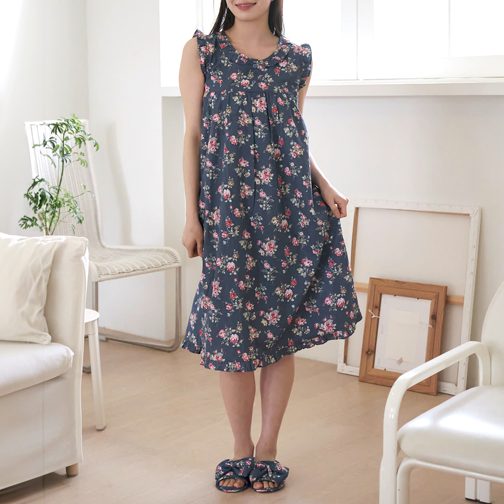 여성 나시 원피스 홈웨어 면 플라워  24S144-3(60수순면)