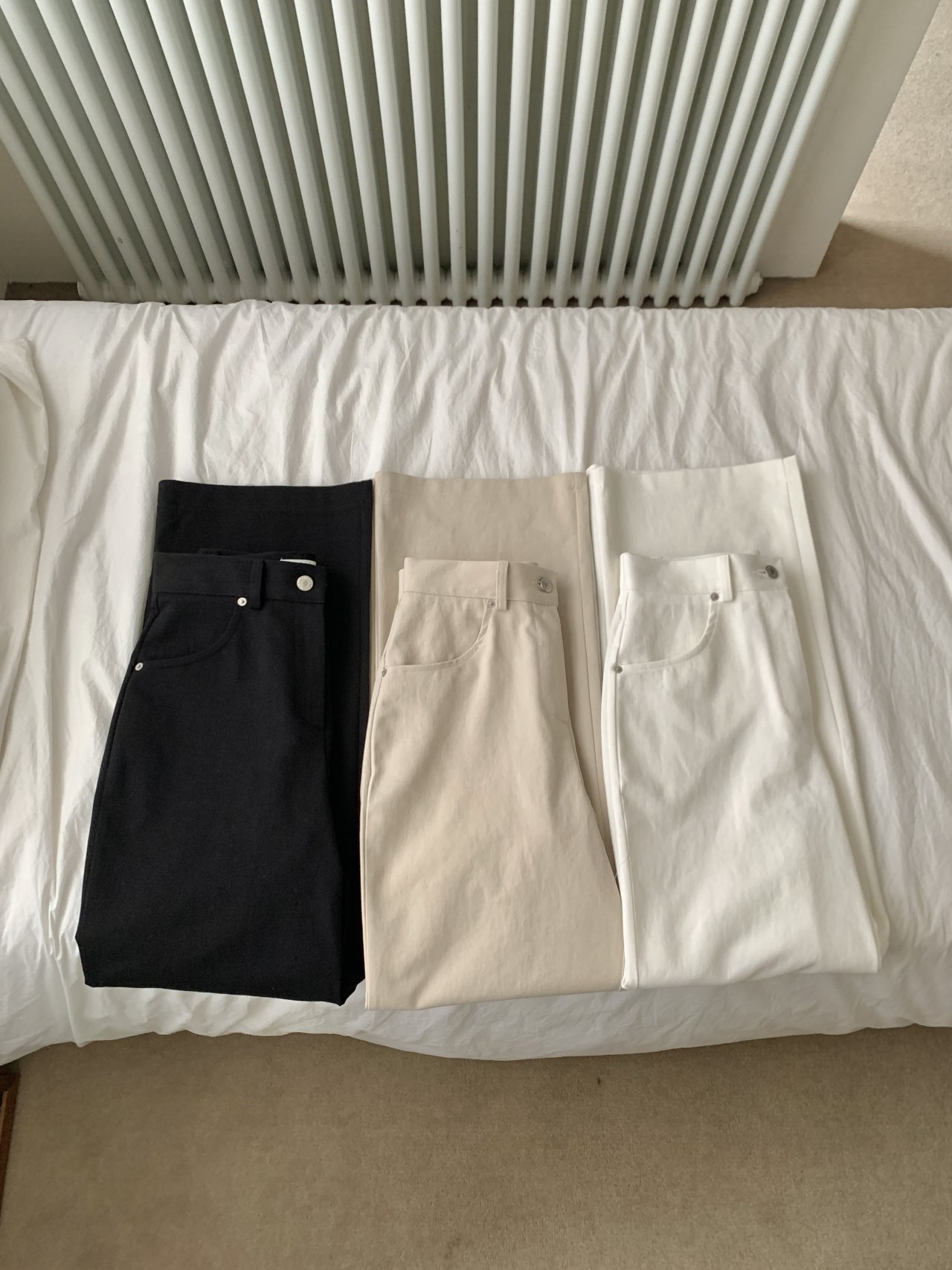 바이오워싱 코튼 일자 팬츠(3 color) 고퀄리티 사계절 화이트 면바지 르솜 상세 이미지 9