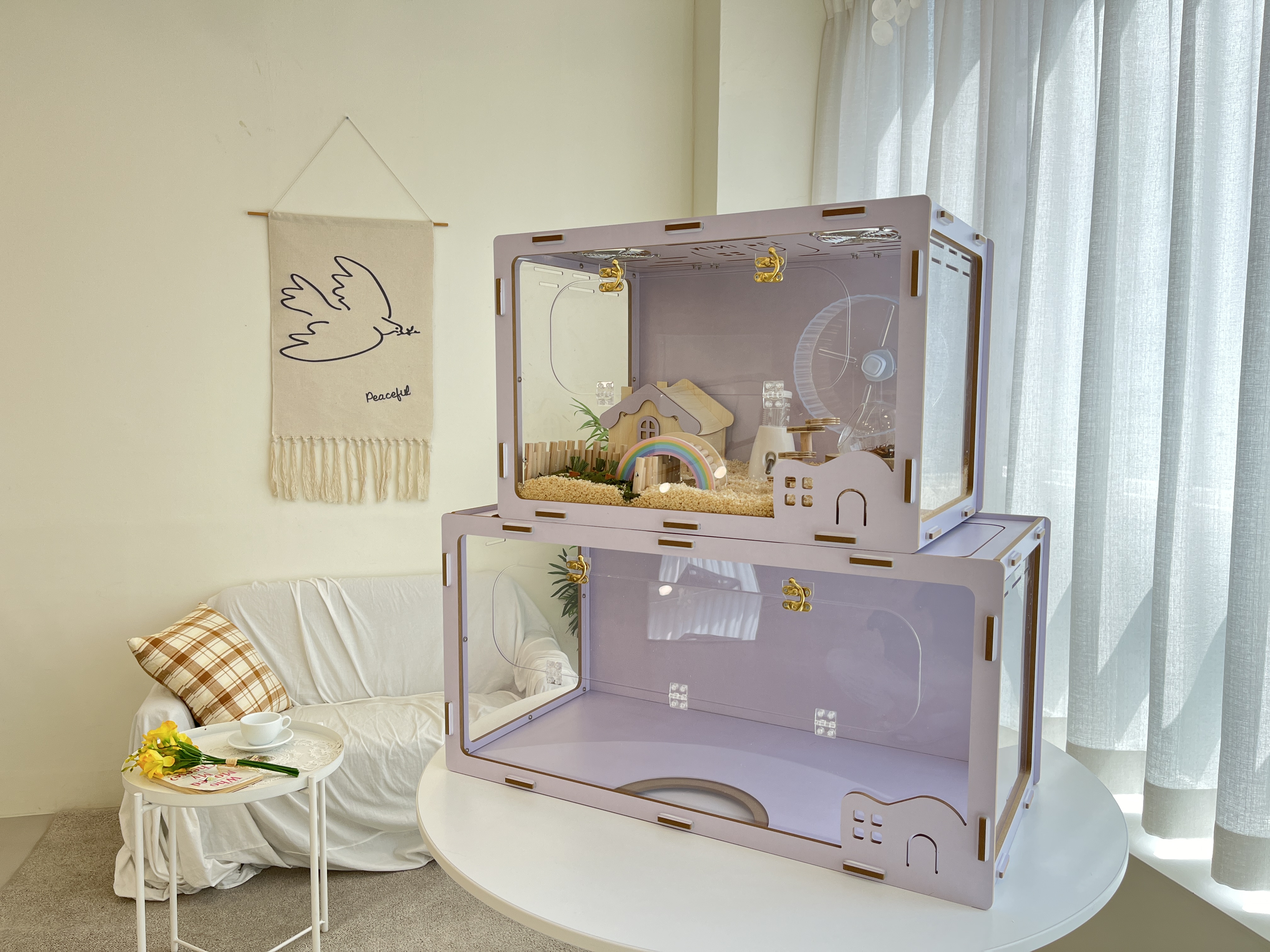 미니펫 윈터 햄스터케이지 집 대형 아크릴 하우스 사육장