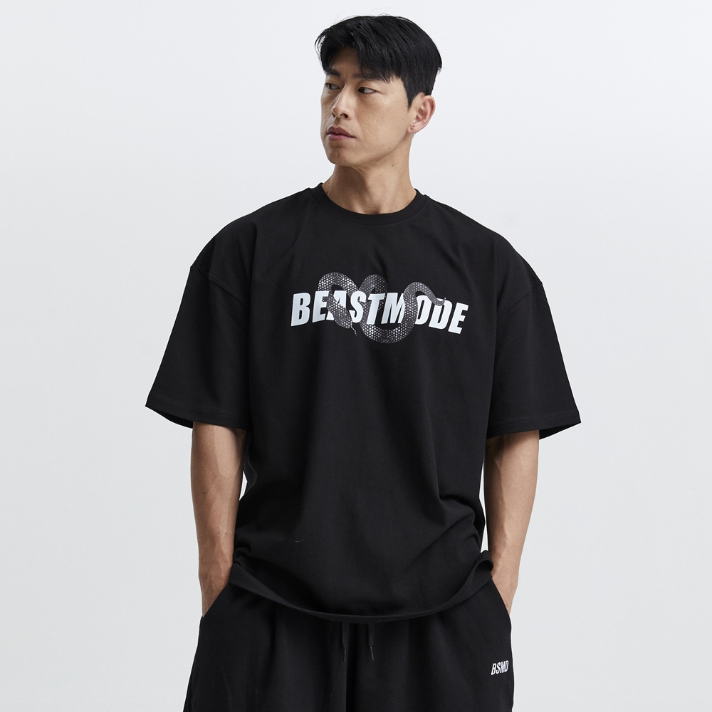 비스트모드 스네이크 짐웨어 헬스 오버핏 반팔 티셔츠 빅사이즈 BSMD 제품 이미지