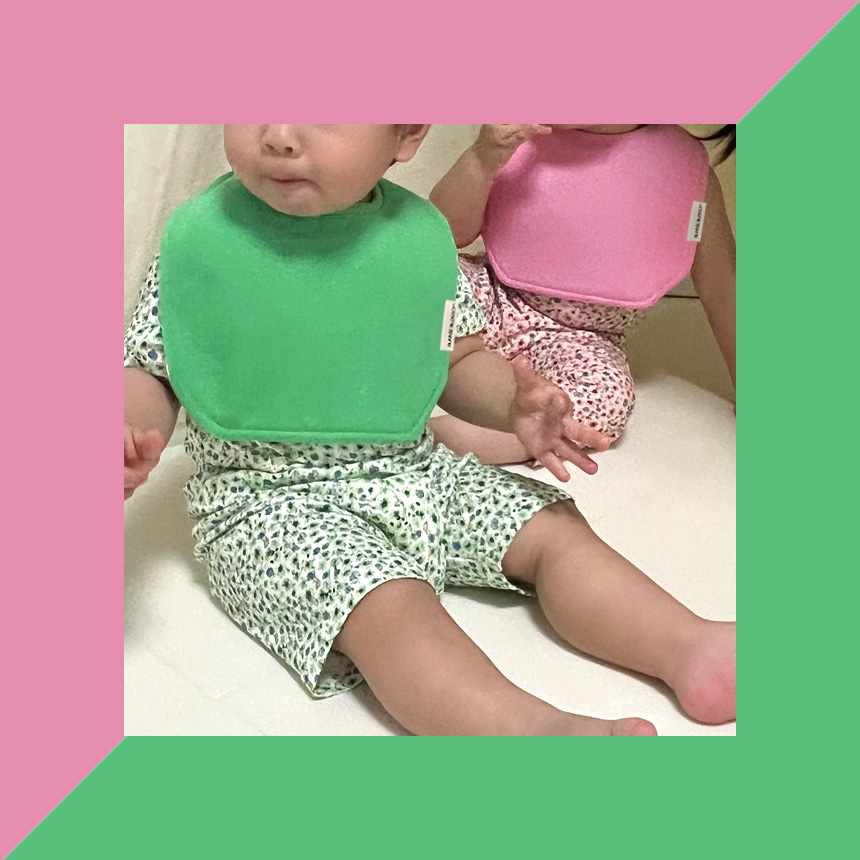 [바니블라썸] 캔디메쉬 에어매쉬 여름 턱받이 아기 빕 이유식턱받이 침받이 크림