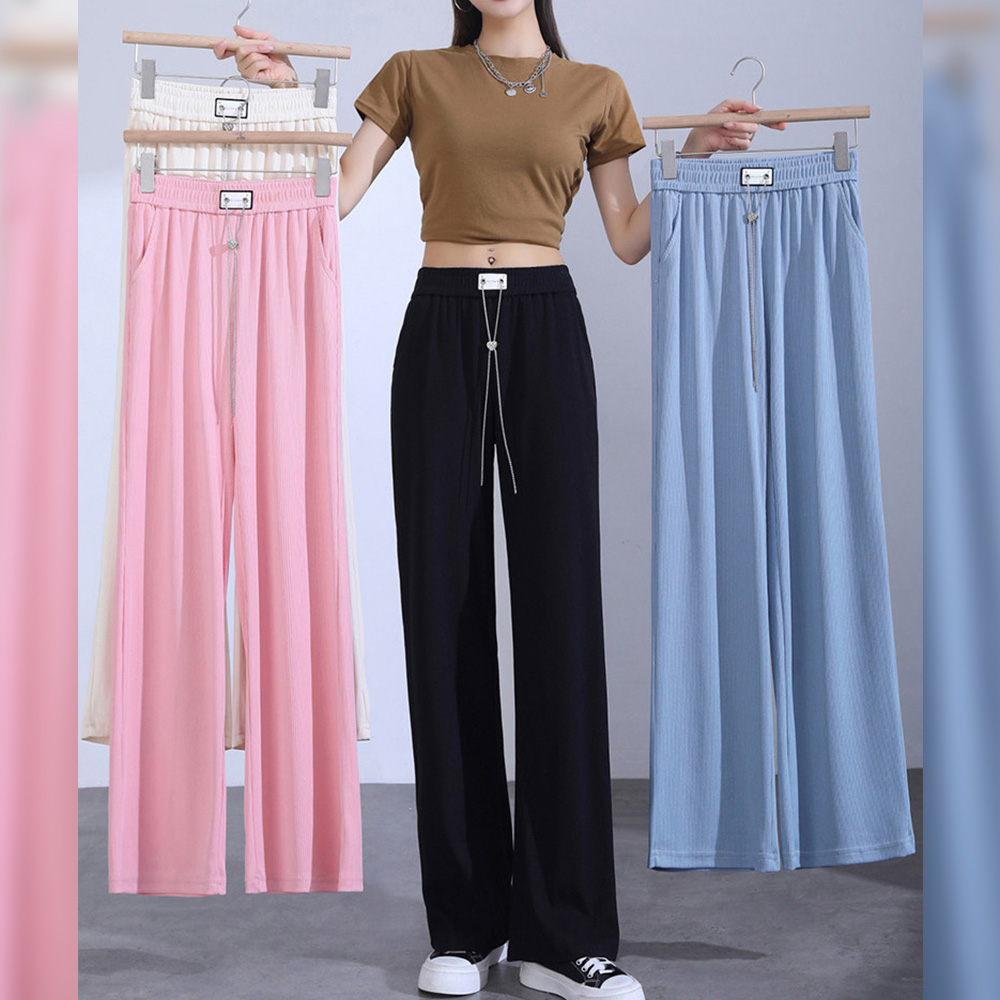 찰랑 와이드팬츠 몸빼 냉장고 화이트 여성 여름 통바지 이미지 8