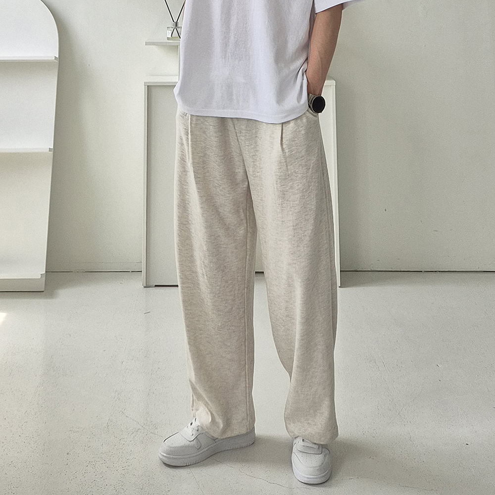 남자 와이드팬츠 트레이닝 밴딩 팬츠 바지 남성면바지 - 상세 이미지 4