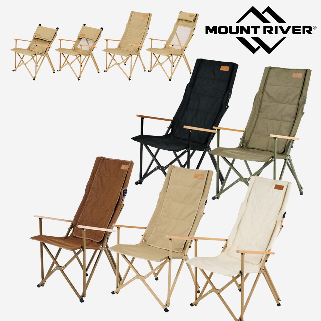 마운트리버 매직 릴렉스체어 우드 팔걸이 캠핑 의자 릴렉스 체어