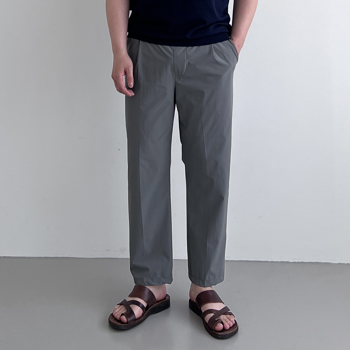 1+1 남자여름슬랙스 남자냉장고바지 아이스슬랙스 테이퍼드 - 상세 이미지 4