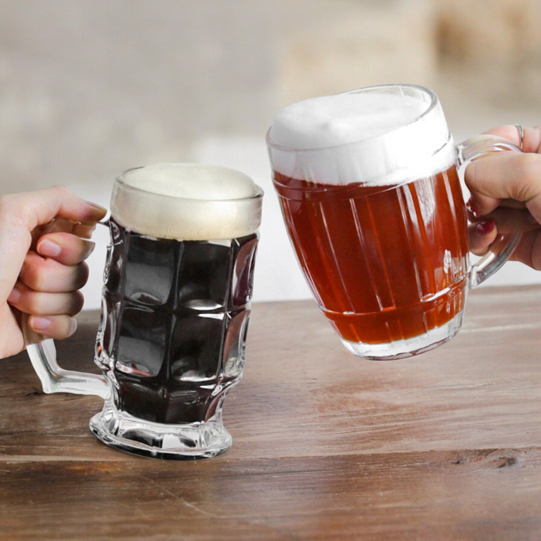 레트로 냉동 맥주잔 얼음 생 맥주컵 하이볼잔 바이킹 530ml - 메인 이미지