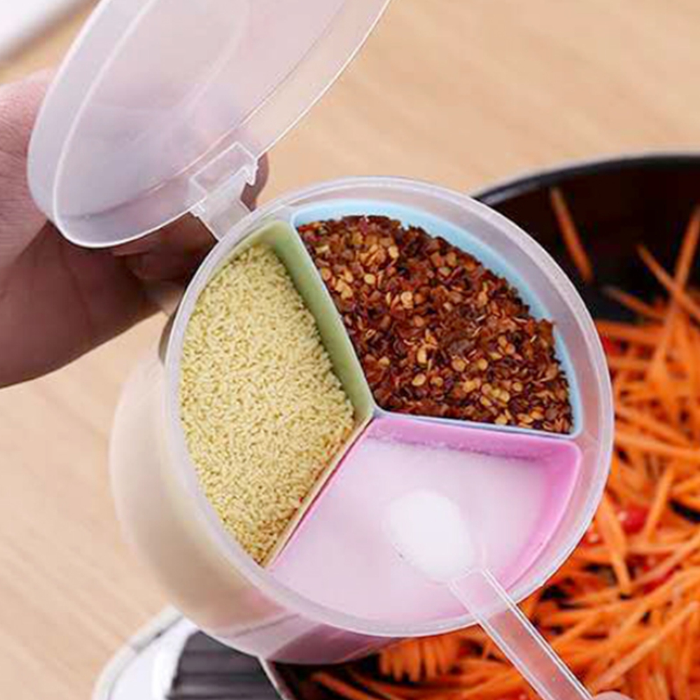 3칸 분할 밀폐양념통 휴대용 조미료통 캠핑 주방