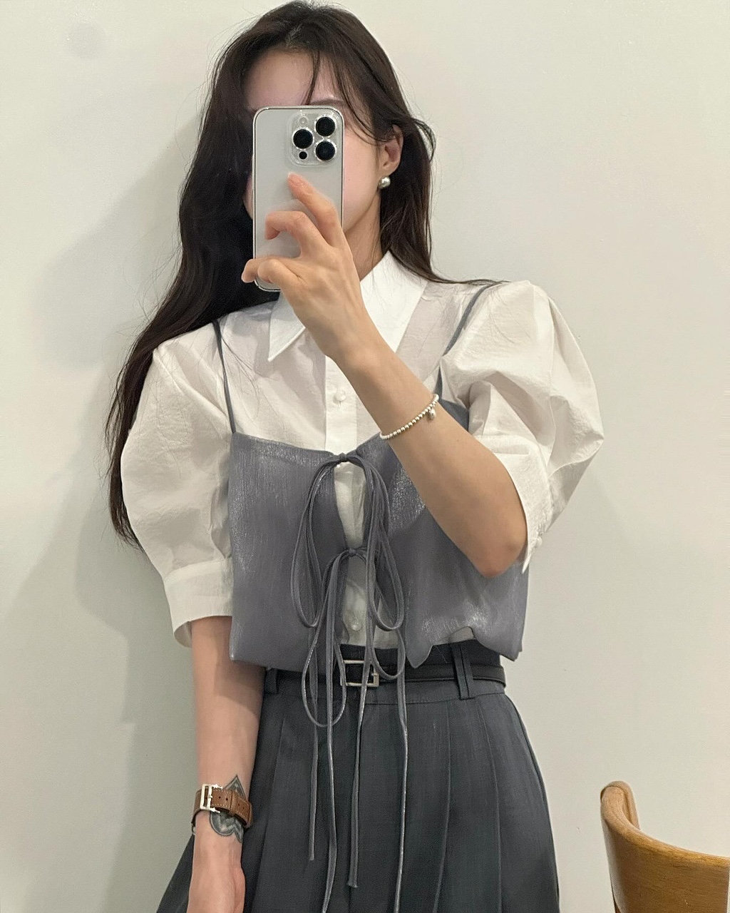 히델 여성 하이웨스트 출근룩 오피스룩 하객룩 핀턱 롱 와이드 벨트 슬랙스 팬츠 상세 이미지 18