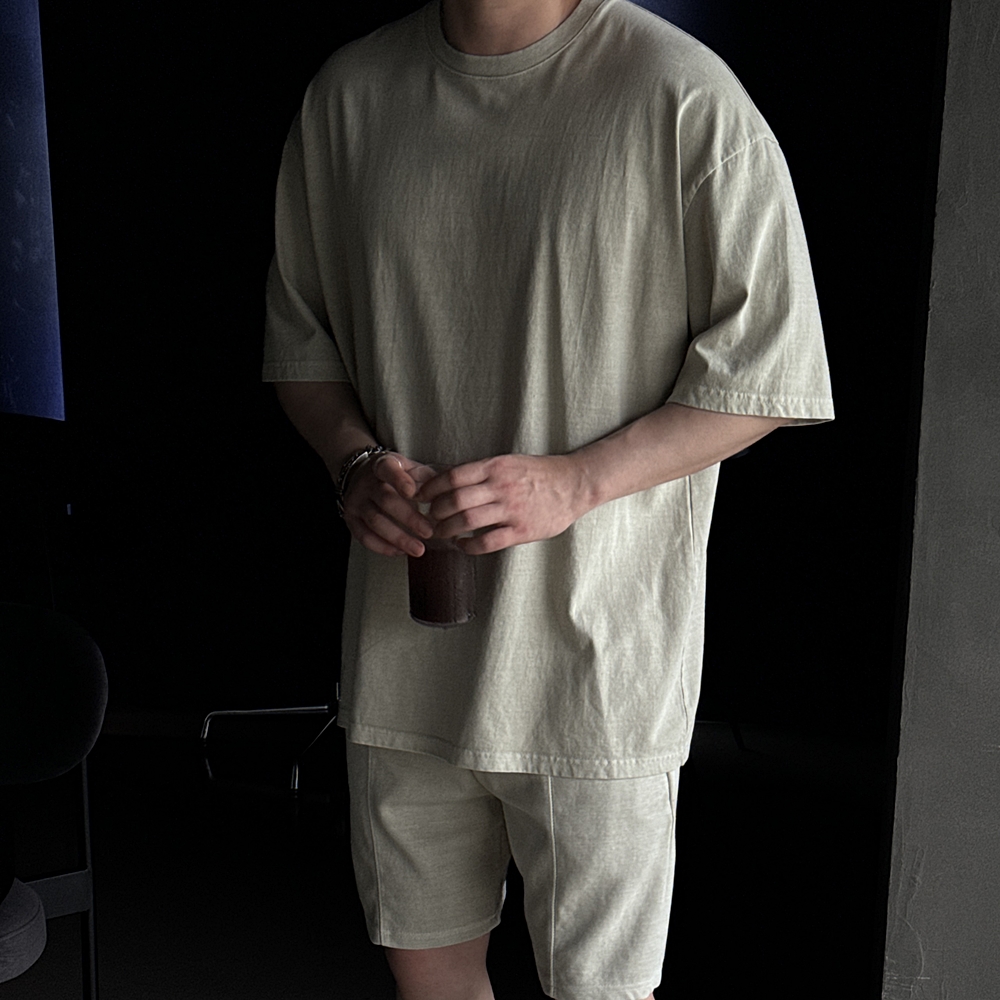 피그먼트반팔 두꺼운반팔티 어깨넓어보이는반팔 - 상세 이미지 4