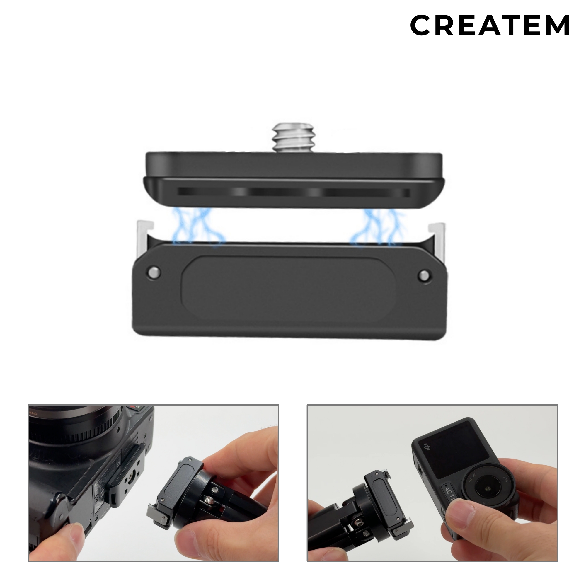 풀메탈 마그네틱 퀵릴리즈 시스템 (DJI / 고프로 호환 퀵슈 마운트 어댑터) - 상품 이미지
