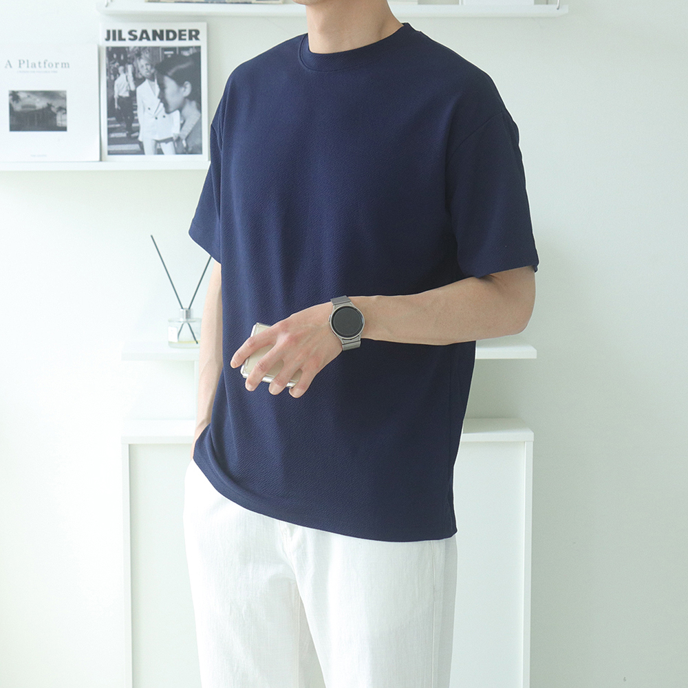 1+1 남자 반팔티 빅사이즈 무지 커플 티셔츠 - 상세 이미지 5