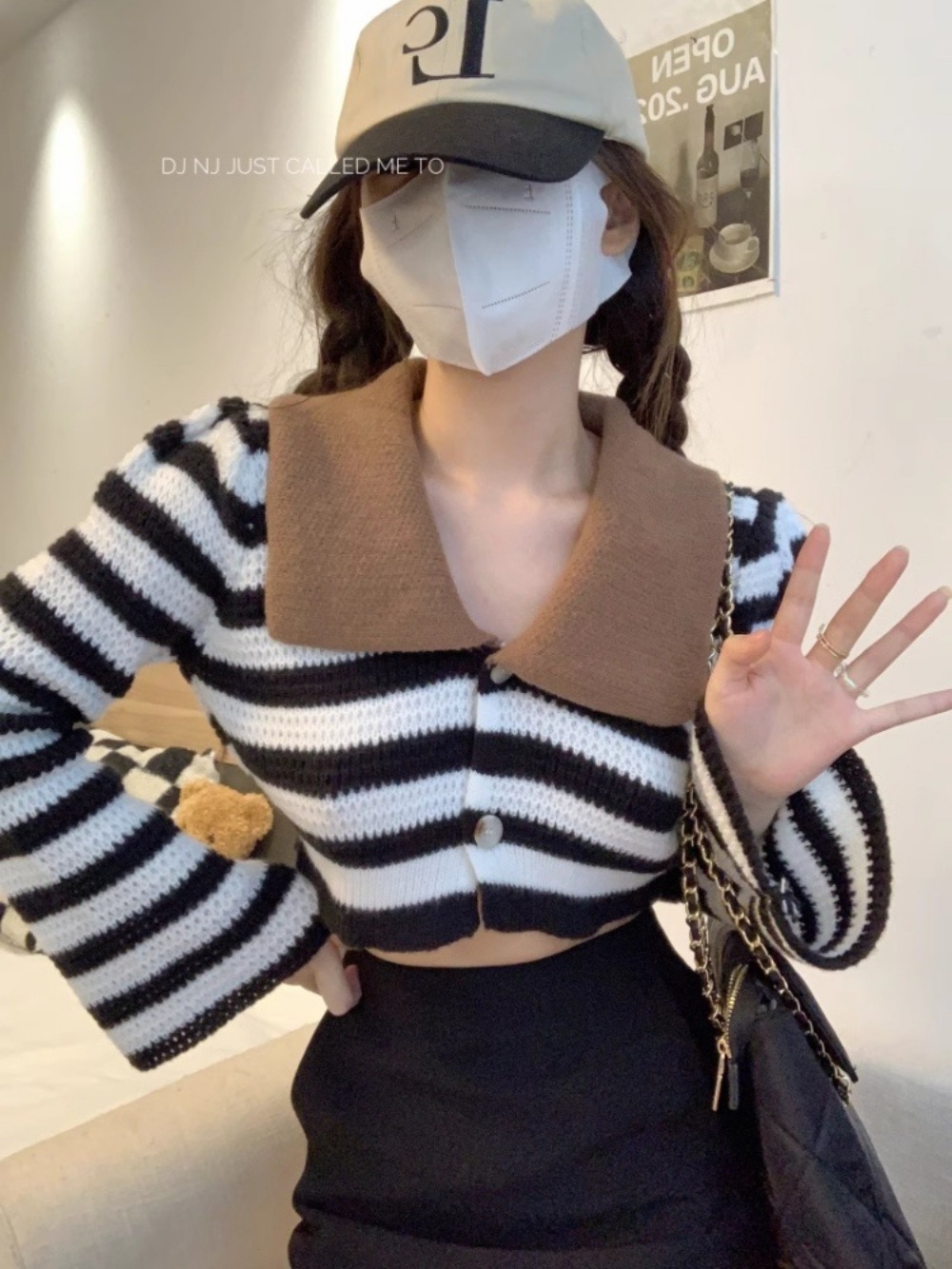 레드벨벳 슬기 인스타그램 패션 크롭 니트 데일리 하이틴 옷 - 상세 이미지 3