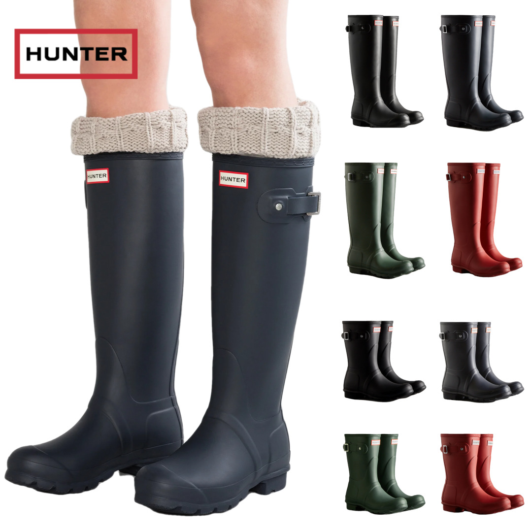 헌터 레인부츠 오리지널 톨 숏 웰링턴 부츠 여성 장화 키즈