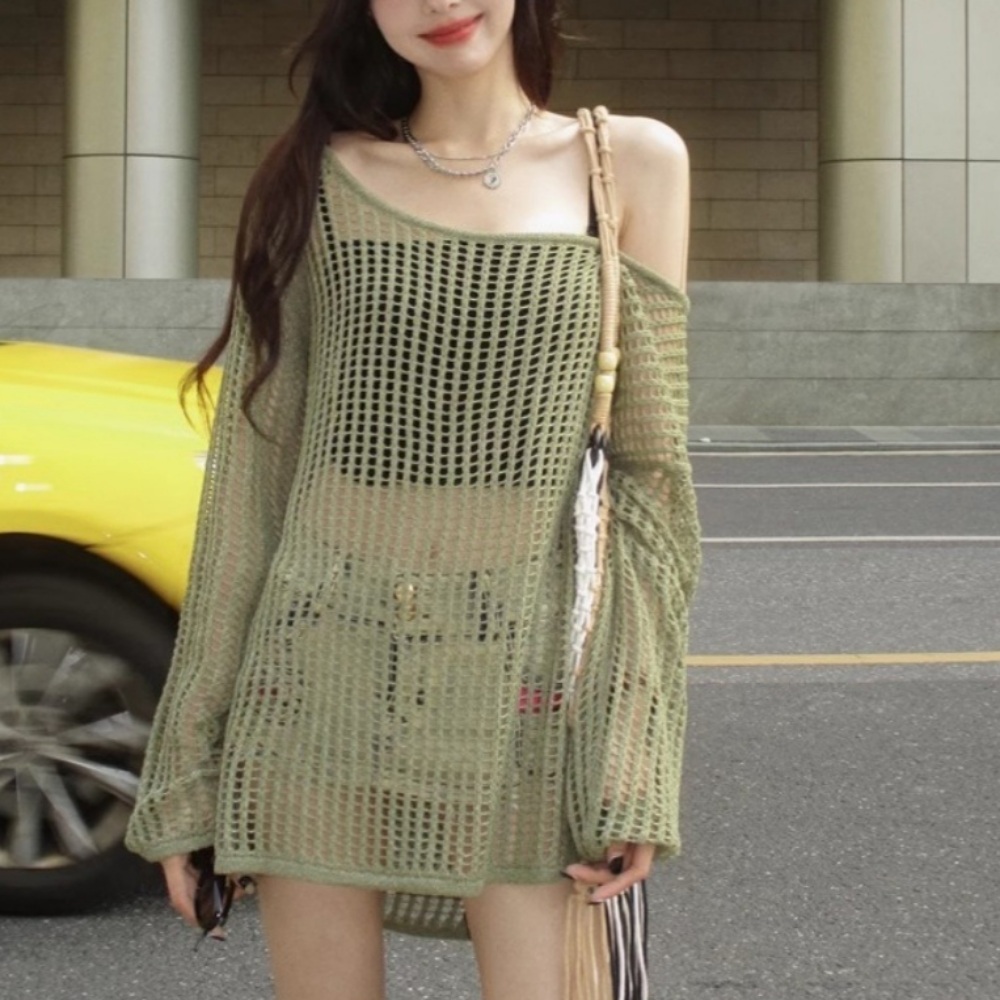 정재형 요정식탁 윤아 트임 레이어드 루즈핏 가디건 - 메인 이미지