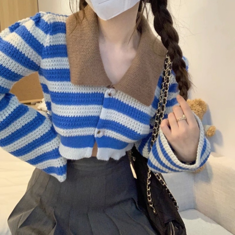 레드벨벳 슬기 인스타그램 패션 크롭 니트 데일리 하이틴 옷 - 상품 이미지