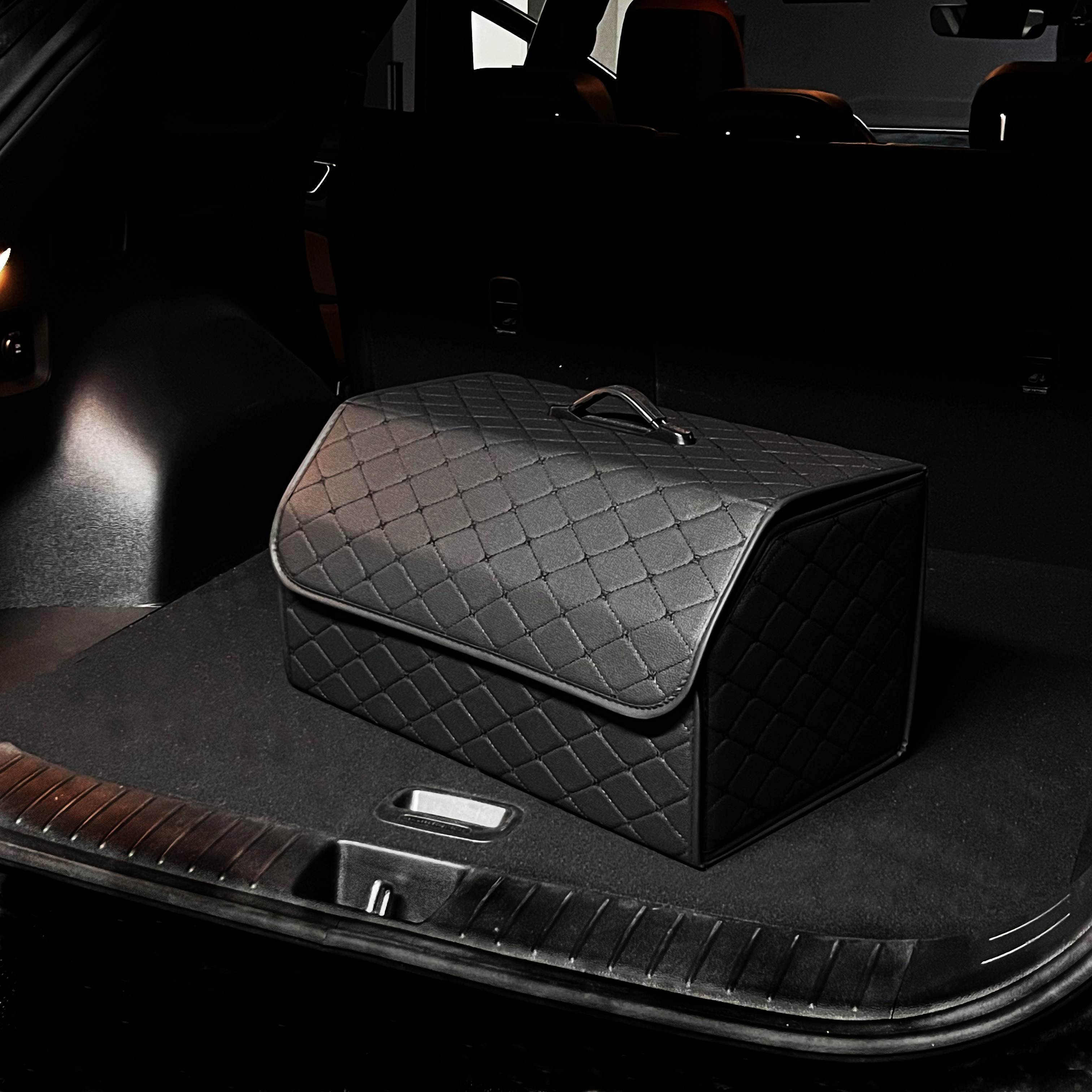 자동차 차량용 트렁크정리함 수납함 싼타페 그랜저 셀토스 세차보관함 세차툴백 블랙스티치L