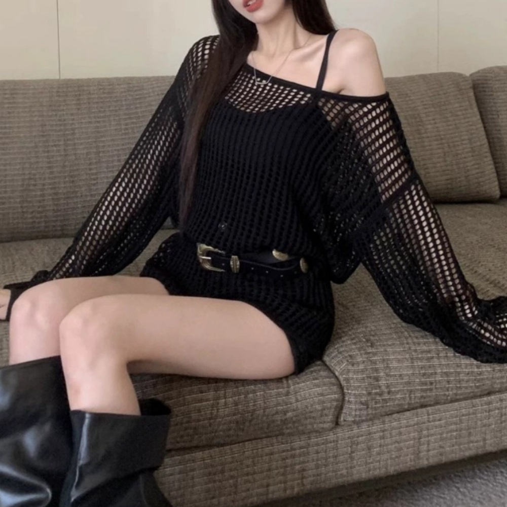 정재형 요정식탁 윤아 트임 레이어드 루즈핏 가디건 - 상세 이미지 2