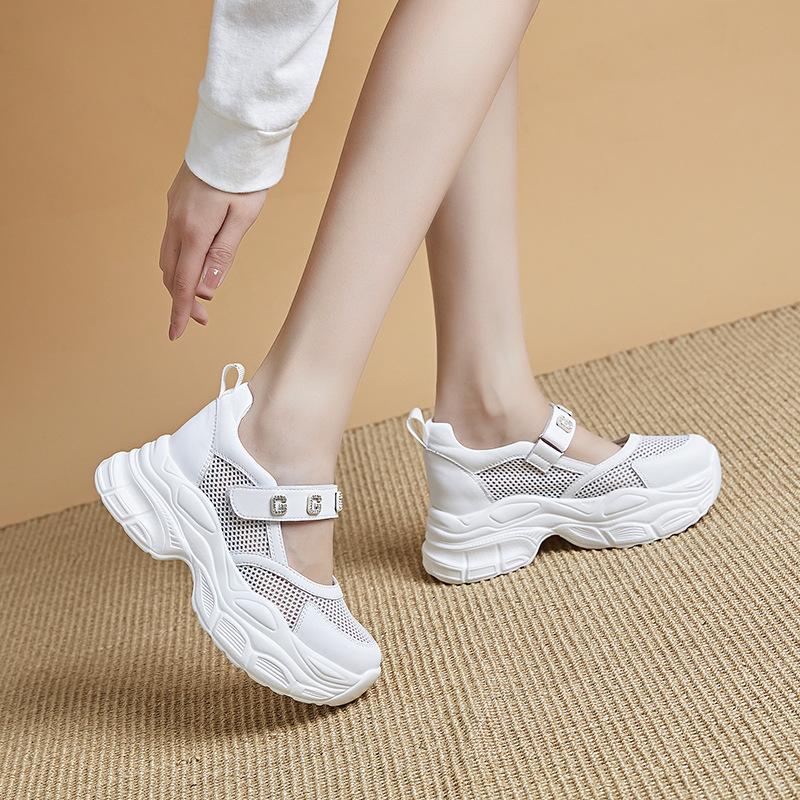 메리제인 운동화 통굽 7cm 하이탑 연예인 키높이 스니커즈 - 상세 이미지 2