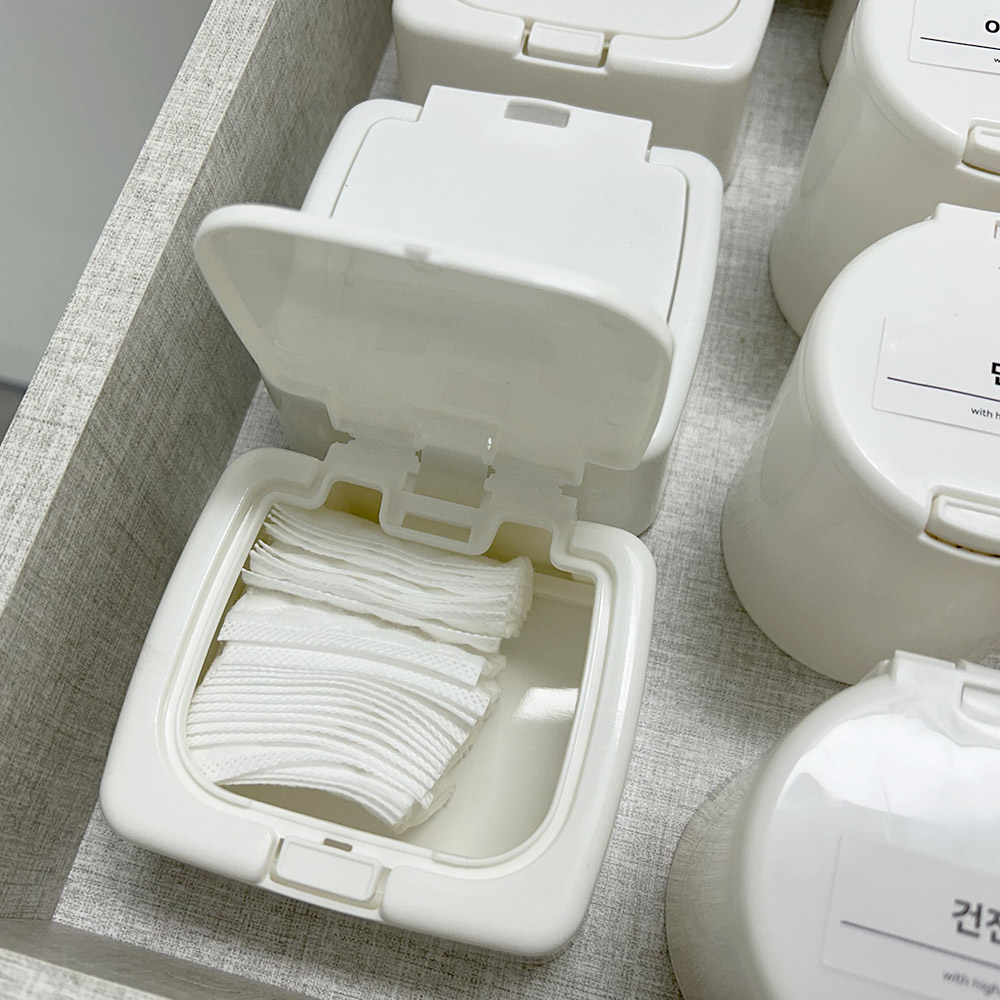 머리끈정리함 욕실장정리 도무송통 원터치통 화장실정리함 수납함 사각 - 상세 이미지 3