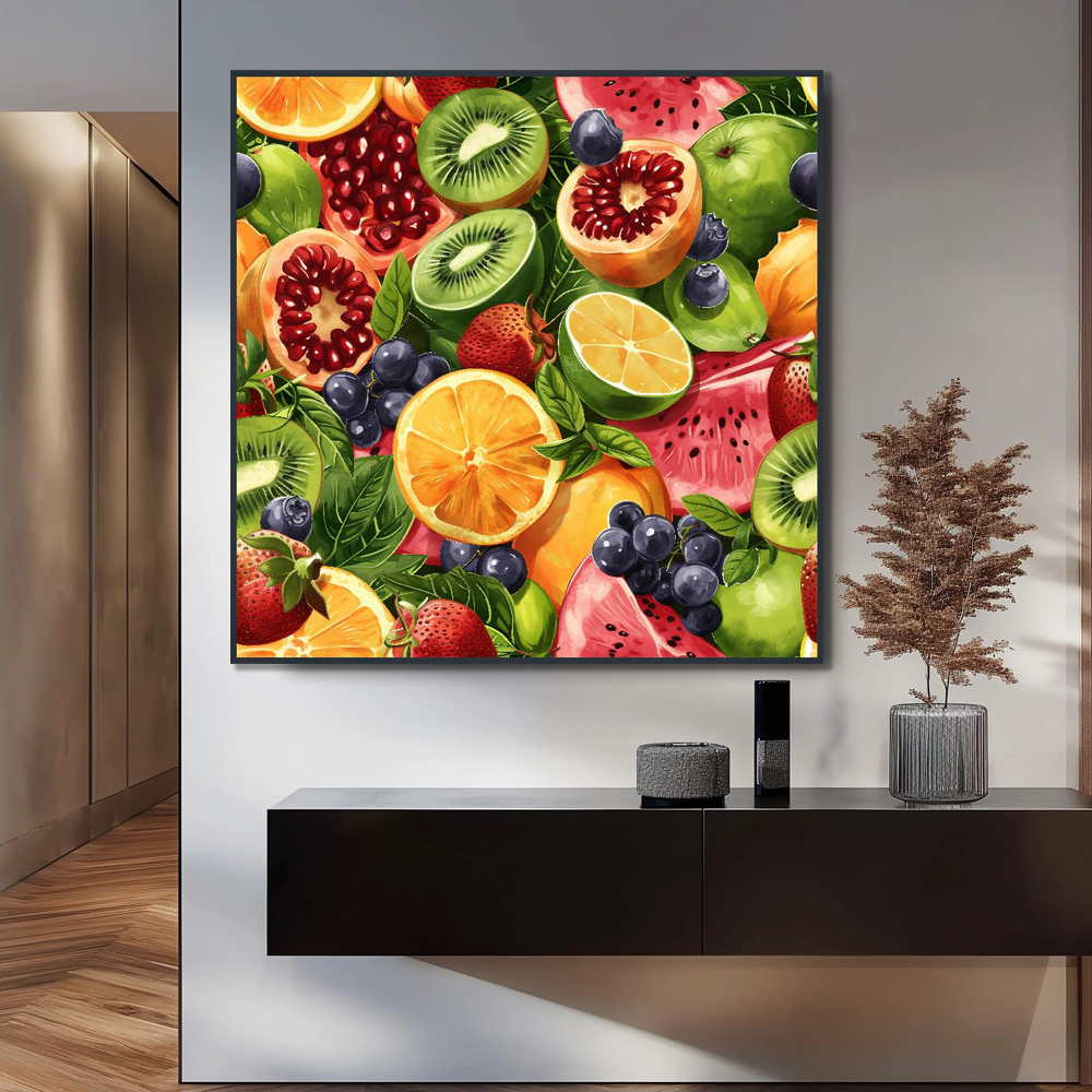 신선한여름과일 45cm x 45cm 무광블랙 알루미늄 액자 이미지 6