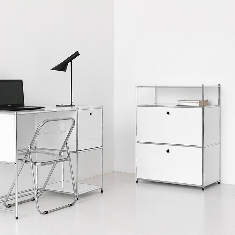 모듈가구 심플리 1x3 수납장 2문 BC614 77x40x102, 3단, 퓨어화이트 3081.2672