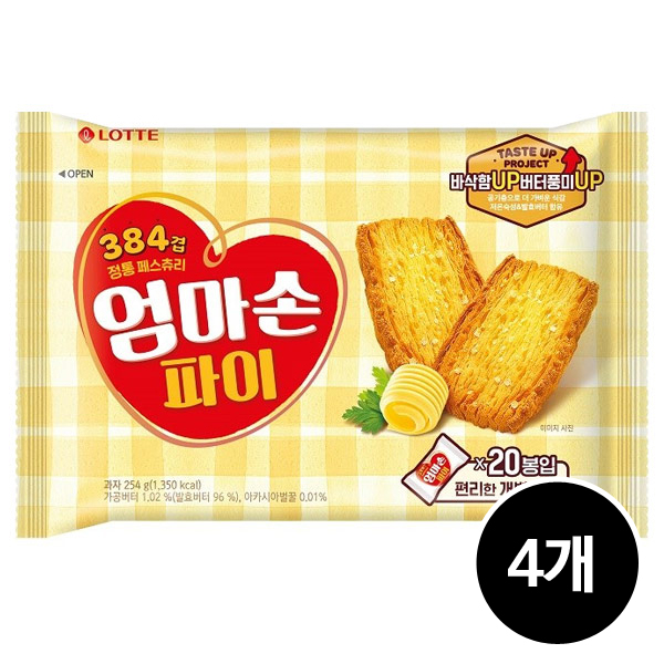 롯데제과 엄마손 파이, 254g, 4개 : 이티마트