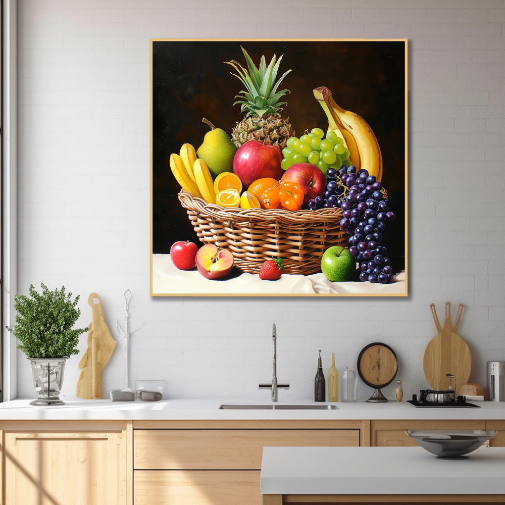 신선한여름과일 45cm x 45cm 무광블랙 알루미늄 액자 - 상세 이미지 2