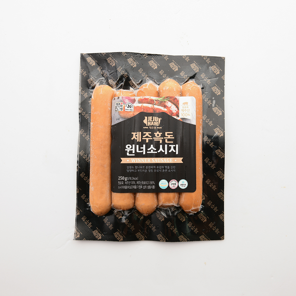 (제주햄)제주 흑돈 소시지 떡갈비 4종 250g 3가지맛 제주흑돼지 - 상세 이미지 4