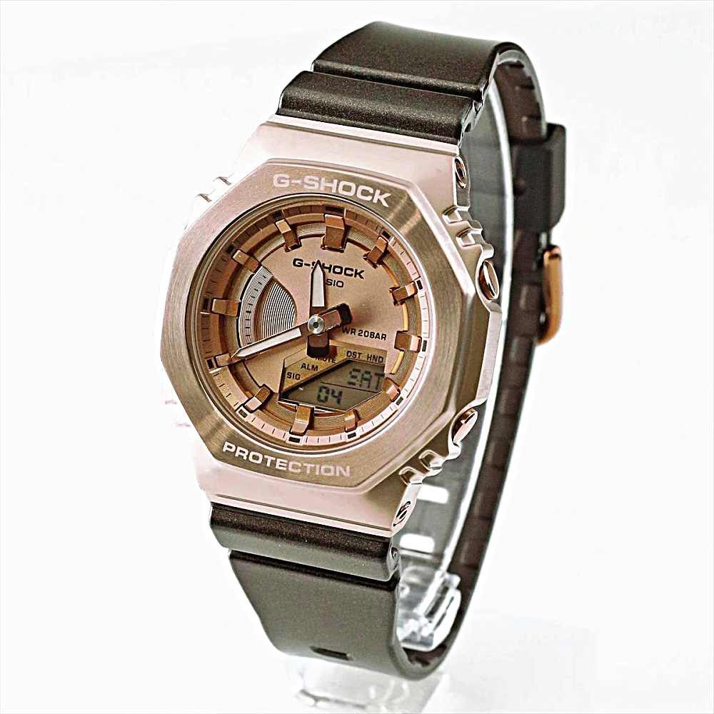 카시오 CASIO 지샥 메탈커버드 금장 여자 손목 시계 GM-S2100CB-5AJF 핑크 - 상세 이미지 3