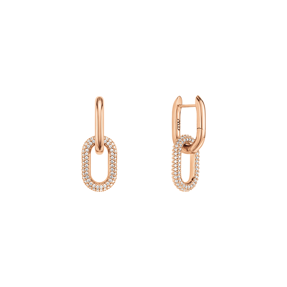다니엘 웰링턴 CRYSTAL LINK EARRINGS 체인링 여자귀걸이 - 상품 이미지