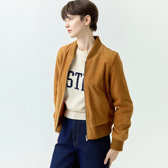 [로보] 이태리 스웨이드 클래식 보머 재킷 GJK23A015S