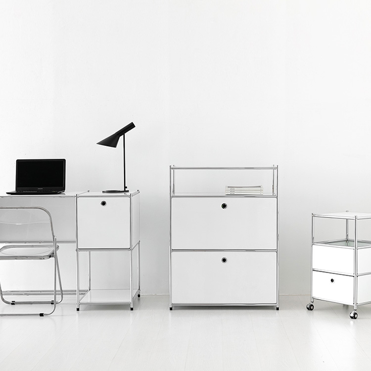 모듈가구 심플리 1x3 수납장 2문 BC614 77x40x102, 3단, 퓨어화이트 3081.2672