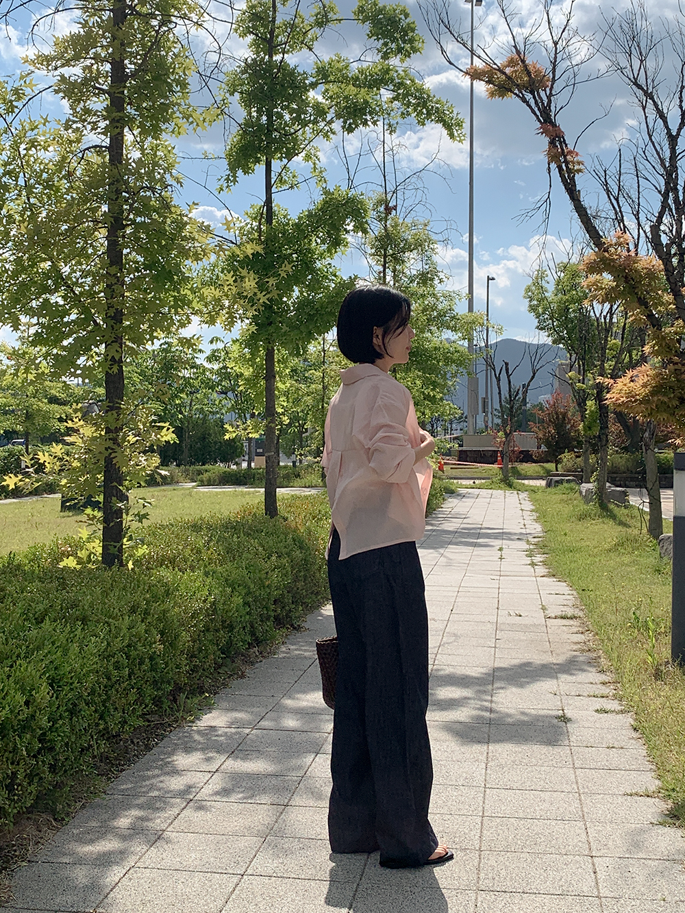 [leslo][키작녀]호먼드 여름 논페이드 와이드 생지 청바지 상세 이미지 13