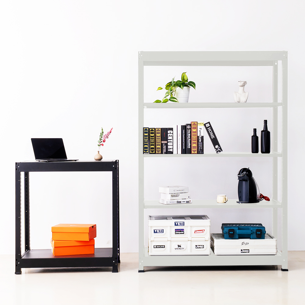 철제선반 경량랙 5단 조립식 앵글 무볼트 창고 선반 100kg 600x300x2100