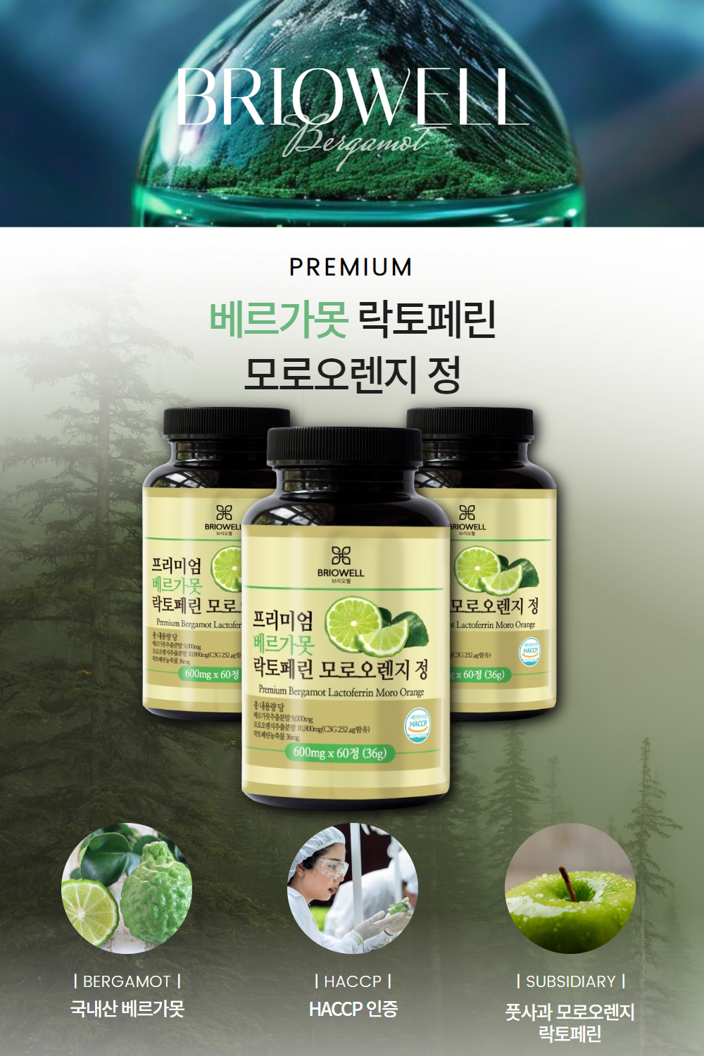베르가못 추출물 효능 이탈리아 프리미엄 락토페린 모로오렌지 브리오웰 60정, 1개 - 상세 이미지 2