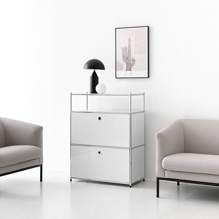 모듈가구 심플리 1x3 수납장 2문 BC614 77x40x102, 3단, 퓨어화이트 3081.2672