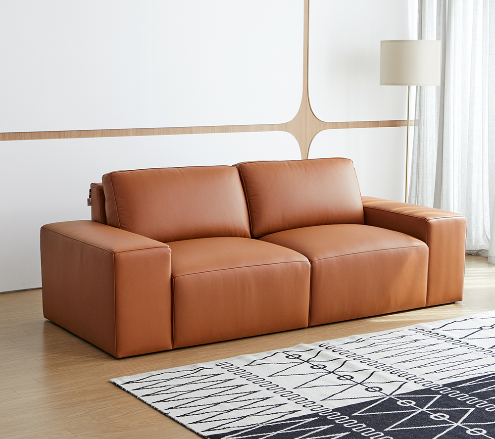 카라멜 통가죽 전체가죽 슈렁큰 쇼파 천연 가죽 3.5인용 5인용 모듈형 맞춤제작 소파