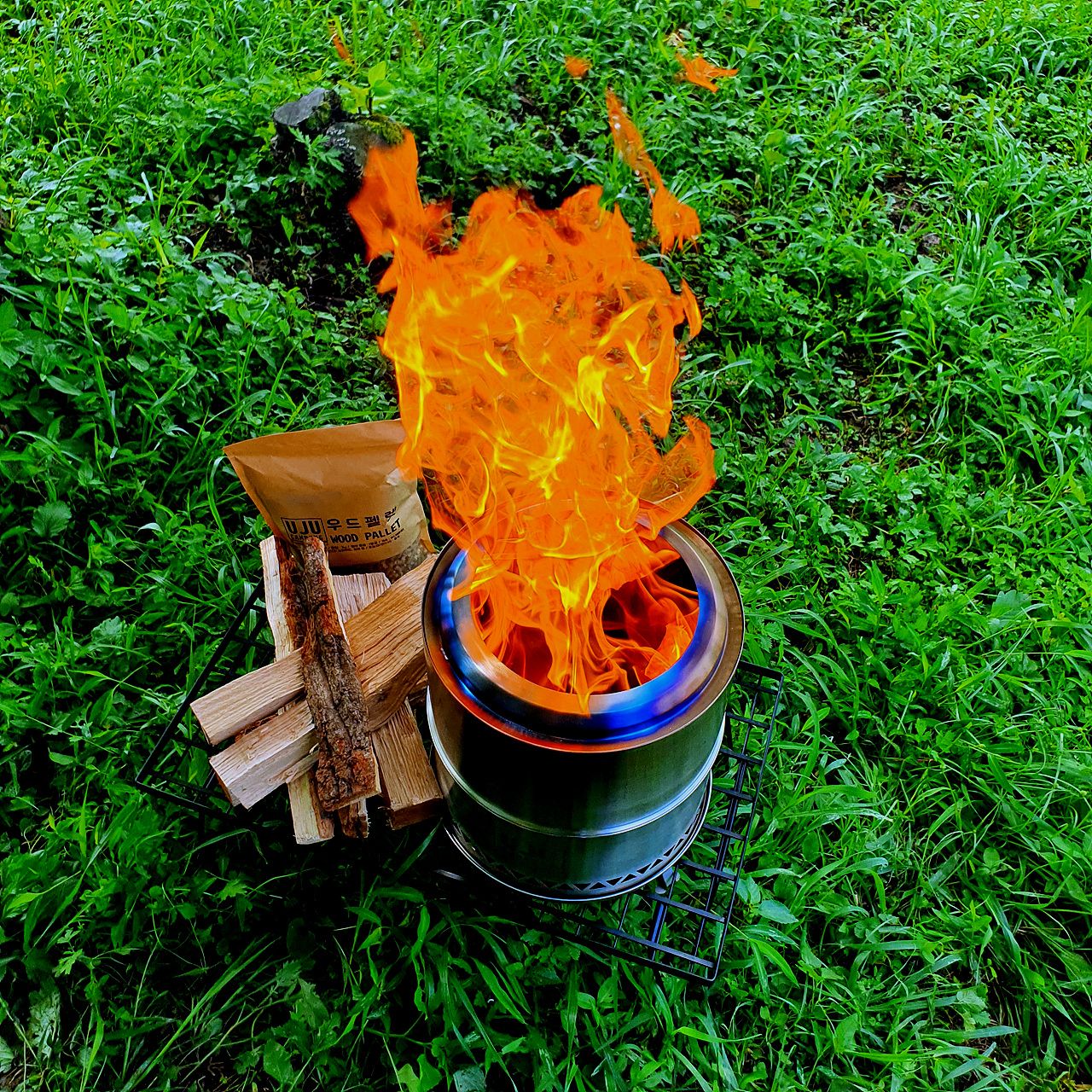 우드스토브 28 캠핑 화로대 이중연소 접이식 화로