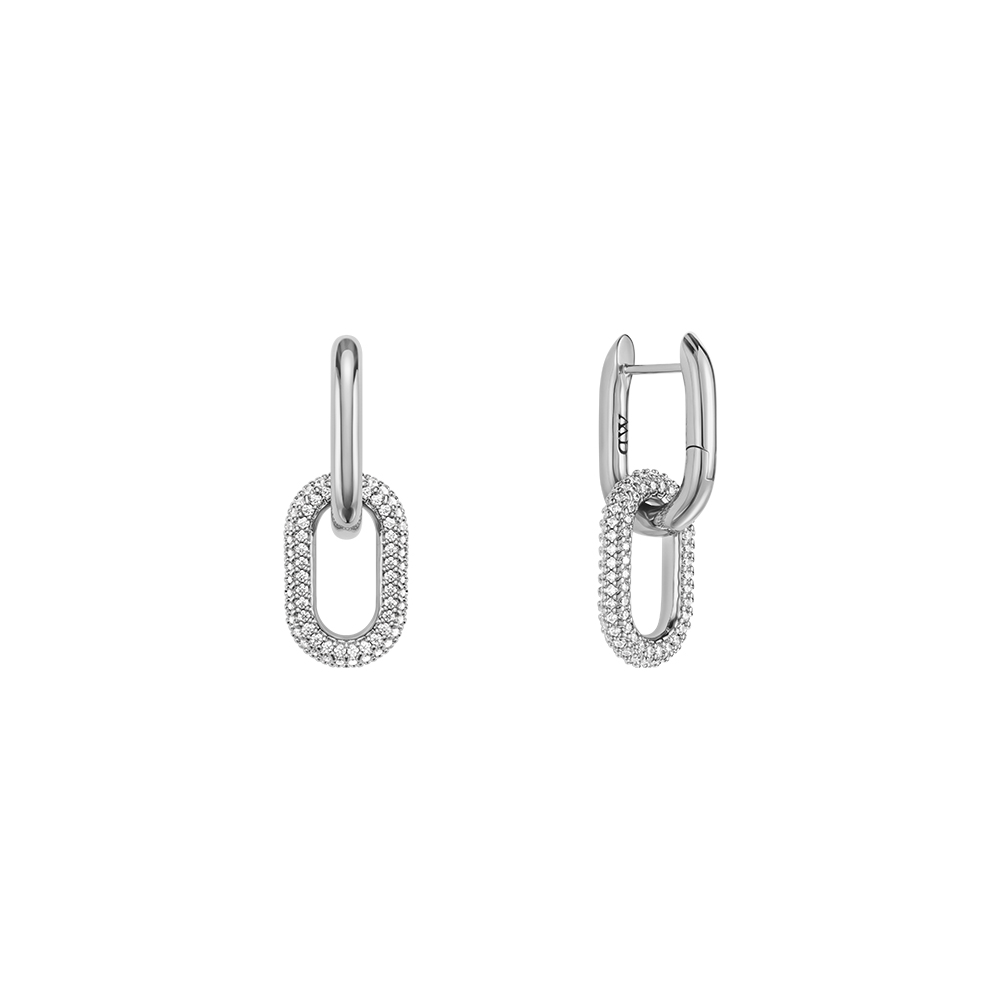 다니엘 웰링턴 CRYSTAL LINK EARRINGS 체인링 여자귀걸이 - 상세 이미지 2