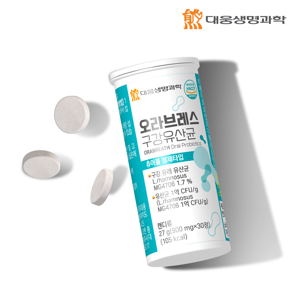 대웅생명과학 오라브레스 특허 구강유산균 2개월분 잇몸 입냄새 구취제거 60캡슐, 3개 - 상세 이미지 4