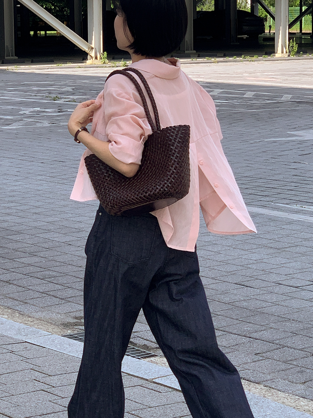 [leslo][키작녀]호먼드 여름 논페이드 와이드 생지 청바지 상세 이미지 30