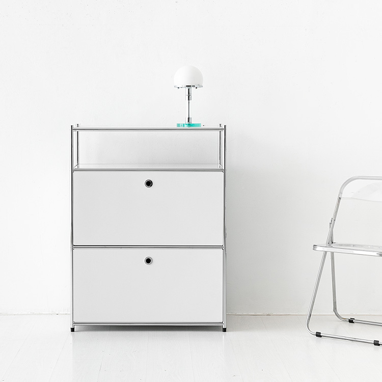 모듈가구 심플리 1x3 수납장 2문 BC614 77x40x102, 3단, 퓨어화이트 3081.2672