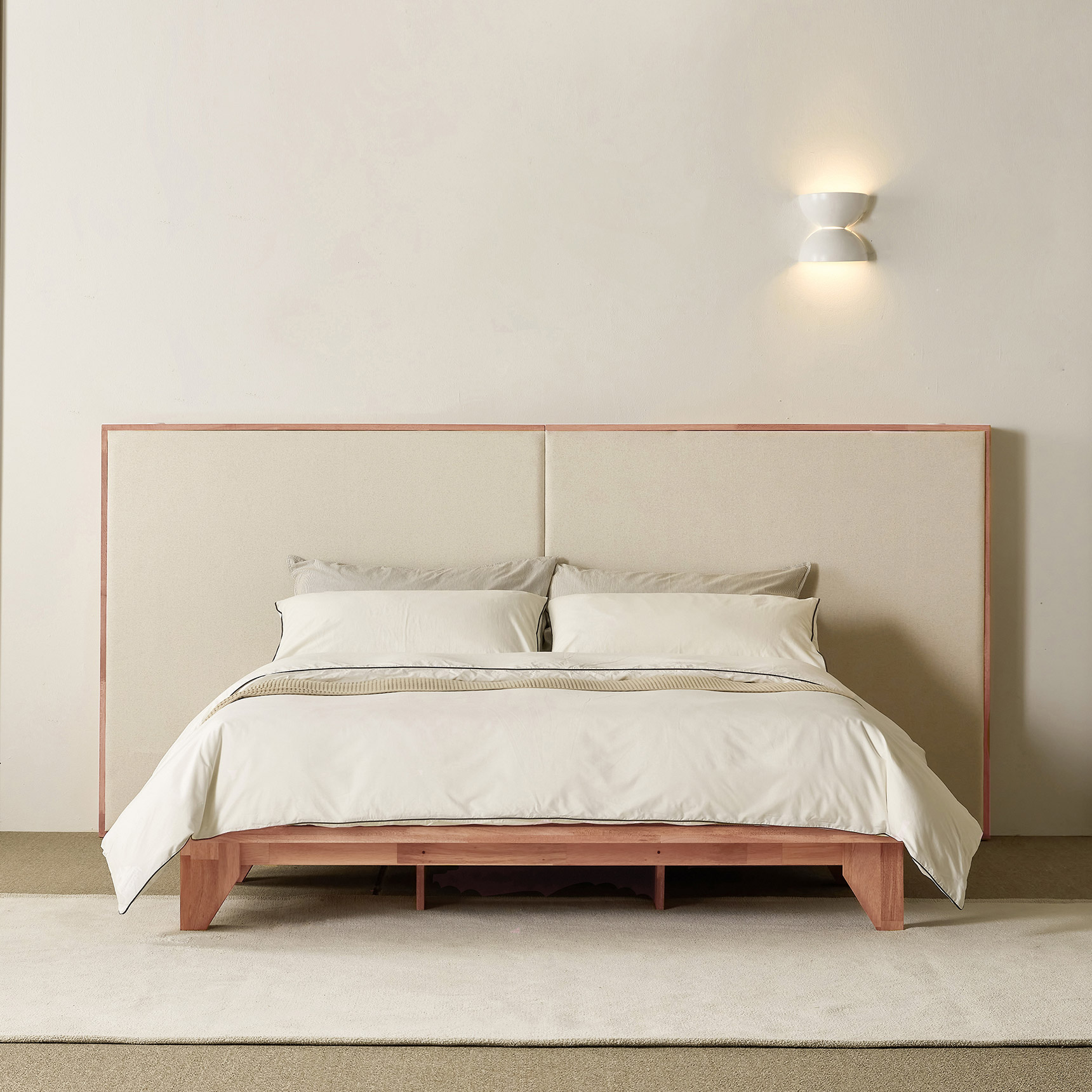 슬립퍼 리브 원목침대 호텔 호텔형 수납 조명 슈퍼싱글 침대프레임 LK 라지킹 낮은헤드 900mm 다리형 H250mm