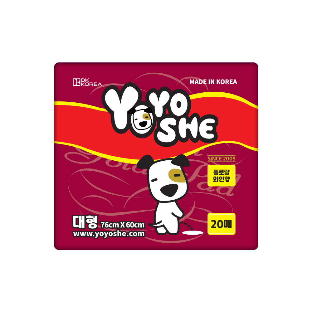 [요요쉬] 강아지 배변패드 플로럴와인향 대형, 20매입, 1개