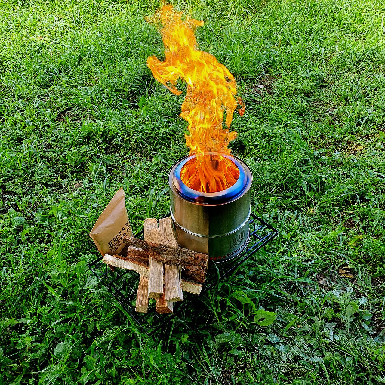 우드스토브 28 캠핑 화로대 이중연소 접이식 화로