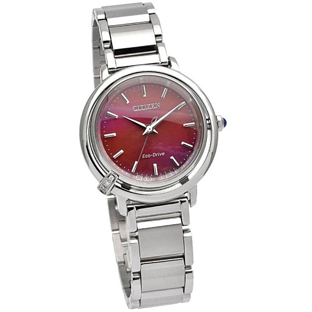 시티즌 CITIZEN L 에코드라이브 다이아몬드 여자 손목 시계 EM1090-78X 레드 - 상세 이미지 2