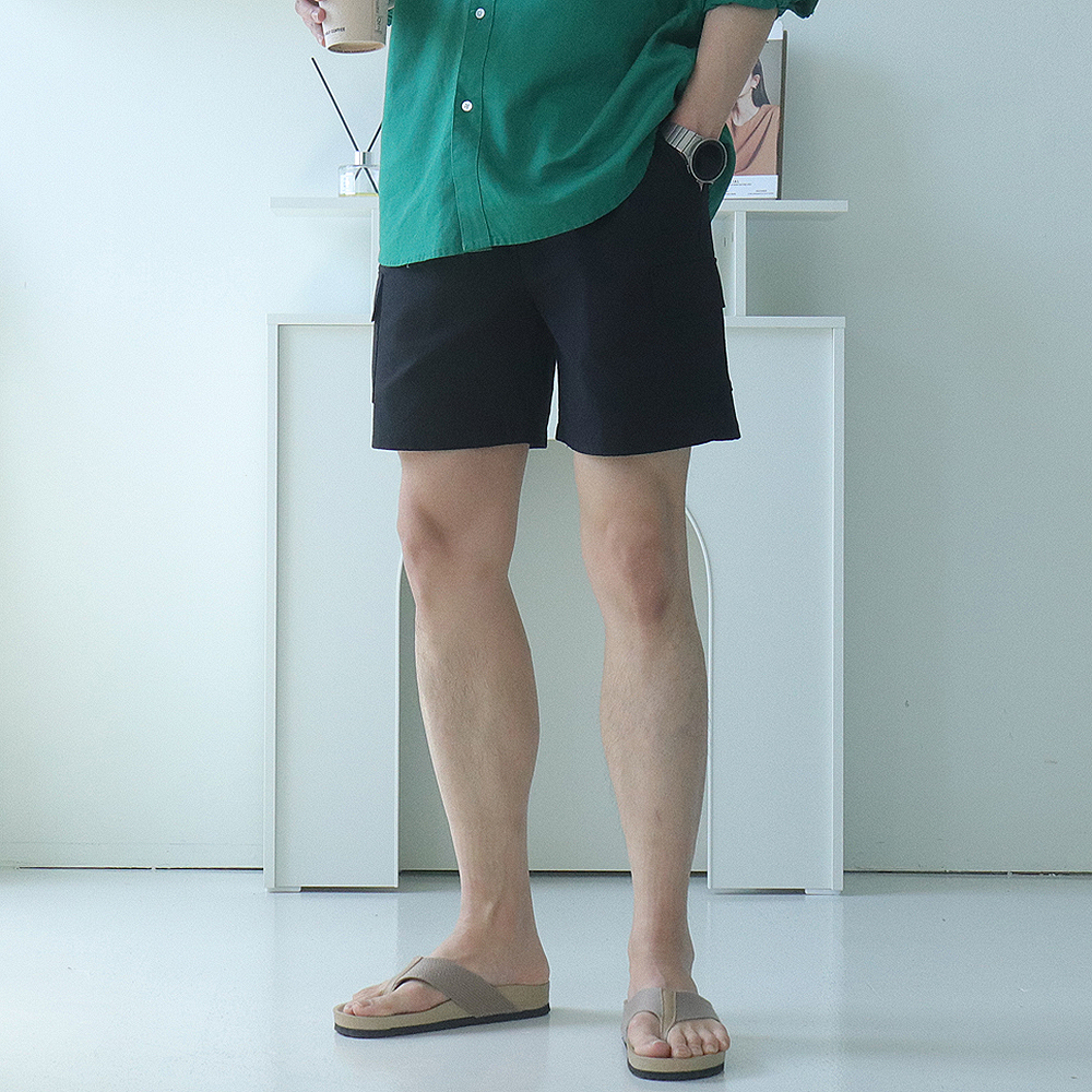 남자 반바지 빅사이즈 커플 카고 여름 5부 린넨 마 반바지 - 상세 이미지 3
